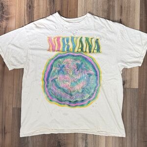 Y2K distressed Nirvana Graphic Tee S/M Urban Outfitters oversized